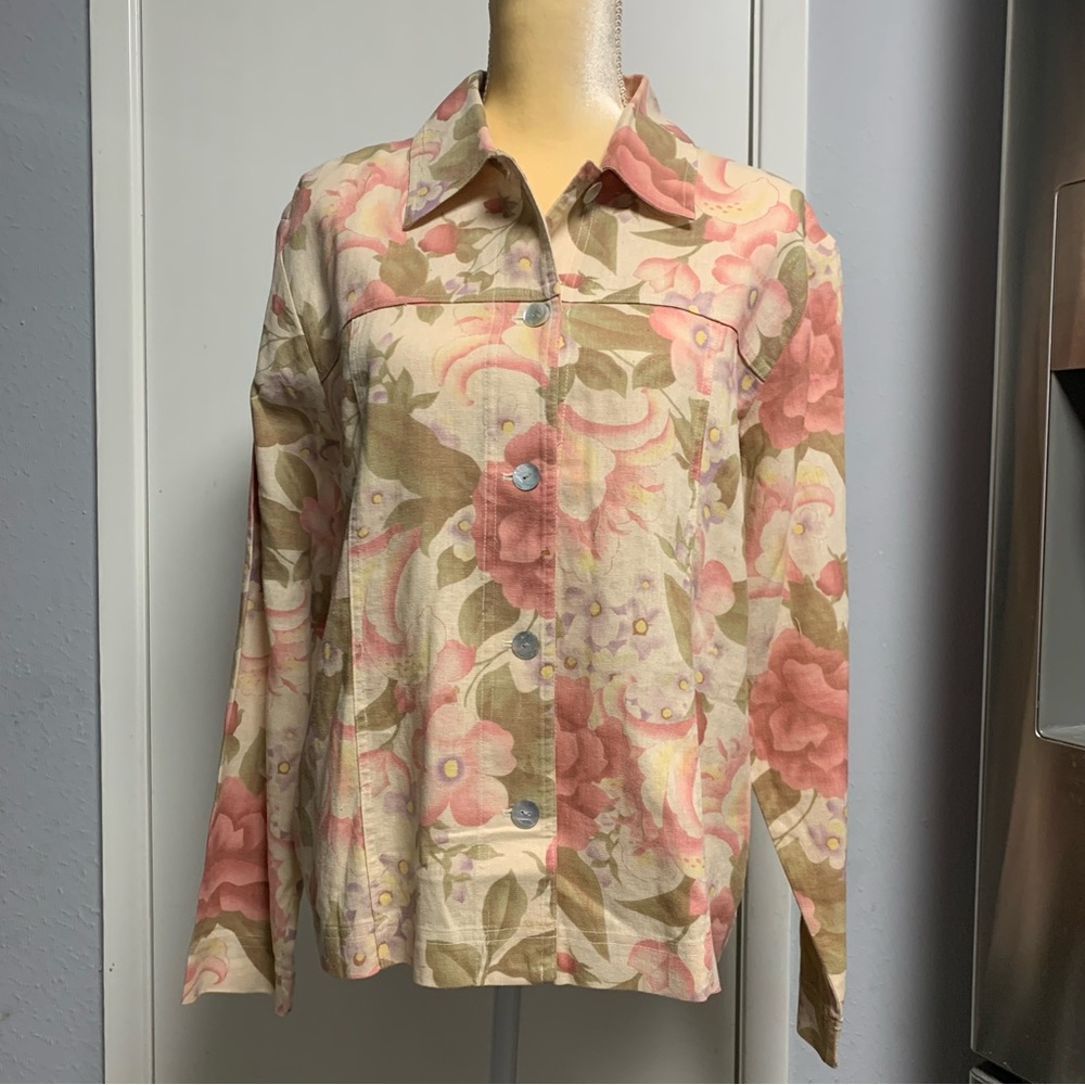 Coldwater Creek Floral/Multicolor lightweight Jacket size L